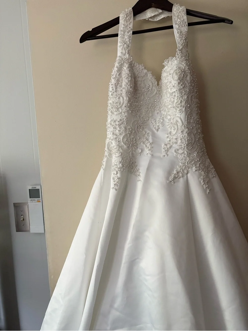 White Lace Halter Bridal Storage Garment Cover